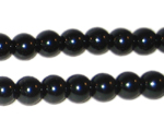 (image for) 8mm Round Black Glass Pearl Bead, approx. 56 beads