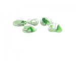 16mm Green Stripe Heart Pressed Glass Bead, 5 beads 16mm Green Stripe Heart Pressed Glass Bead, 5 beads