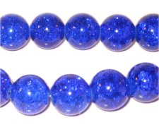 (image for) 12mm Dark Blue Crackle Bead, 8" string