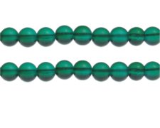 (image for) 10mm Deep Aqua Semi-Matte Glass Bead, approx. 17 beads