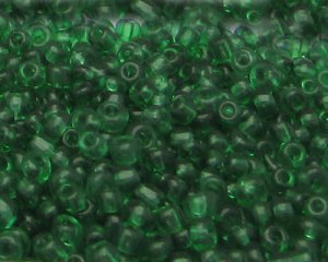 (image for) 11/0 Green Transparent Glass Seed Bead, 1oz. Bag