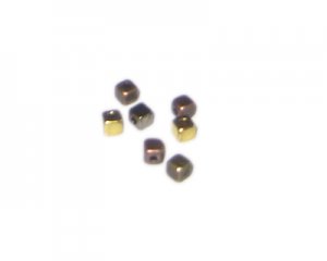 4mm Silver/Gold/Copper/Bronze Spacer Metal Cube Bead, approx. 10