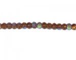 8 x 6mm Brown AB Finish Rondelle Glass Bead, 14" string 8 x 6mm Brown AB Finish Rondelle Glass Bead, 14" string