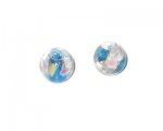 14mm Turquoise Floral Foil Handmade Lampwork Glass Bead, 4 beads 14mm Turquoise Floral Foil Handmade Lampwork Glass Bead, 4 beads