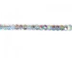 8 x 6mm Crystal AB Finish Faceted Rondelle Glass Bead, 12" strin 8 x 6mm Crystal AB Finish Faceted Rondelle Glass Bead, 12" strin