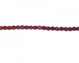 6mm Red Faceted Glass Bead, 26" string