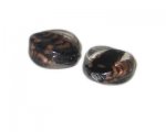 30 x 26mm Black Foil Lampwork Bead, 2 beads 30 x 26mm Black Foil Lampwork Bead, 2 beads