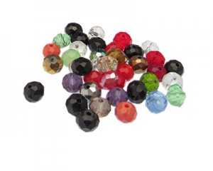 (image for) Approx. 1oz. x 8mm Color Faceted Glass Bead Mix