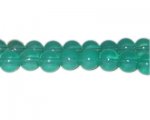 12mm Grass Green Jade-Style Glass Beads, approx. 18 beads