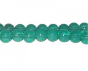 12mm Grass Green Jade-Style Glass Beads, approx. 18 beads
