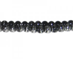 8mm Black Thunder Abstract Glass Bead, approx. 35 beads