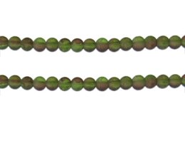 (image for) 6mm Brown/Apple Green Crackle Frosted Duo Bead, approx. 46 beads