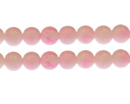 (image for) 12mm Soft Pink Marble-Style Glass Bead, approx. 17 beads