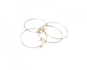 (image for) 24mm Round Gold Metal Earring Hoop, 10 hoops