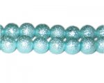 12mm Baby Blue Rustic Glass Pearl Bead, approx. 17 beads