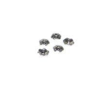 (image for) 6mm Silver Flower Bead Cap, 10 caps
