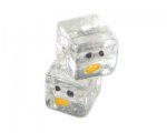 18mm Crystal Square Snowman Lampwork Glass Bead, 2 beads 18mm Crystal Square Snowman Lampwork Glass Bead, 2 beads