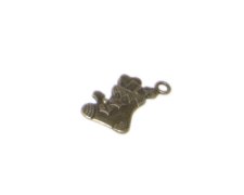 (image for) 12 x 14mm Bronze Stocking Metal Charm - 3 charms