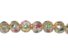 (image for) 8mm Gold Round Cloisonne Bead, 6 beads