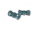 26 x 14mm Aqua Column Handmade Lampwork Glass Beads, 2 beads 26 x 14mm Aqua Column Handmade Lampwork Glass Beads, 2 beads