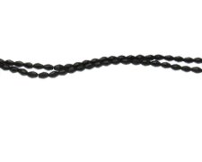 (image for) 6 x 4mm Black Faceted Glass Rice Bead, 20" string