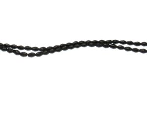 (image for) 6 x 4mm Black Faceted Glass Rice Bead, 20" string
