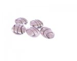 14mm Pink Stripe Foil Lampwork Glass Bead, 5 beads 14mm Pink Stripe Foil Lampwork Glass Bead, 5 beads