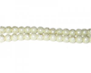 6mm Cream Rustic Glass Pearl Bead, approx. 71 beads