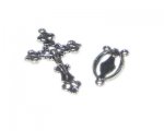 42 x 26mm Silver Metal Cross + Rosary Component Set 42 x 26mm Silver Metal Cross + Rosary Component Set