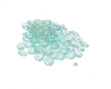 (image for) Approx. 1oz. x 6mm Soft Blue Disc Glass Bead, side-drill
