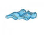 26 x 16mm Pale Blue Twirl Foil Lampwork Bead, 4 beads 26 x 16mm Pale Blue Twirl Foil Lampwork Bead, 4 beads