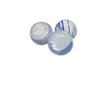 (image for) 22mm Blue Stripe Lampwork Glass Bead, 1 bead, NO Hole