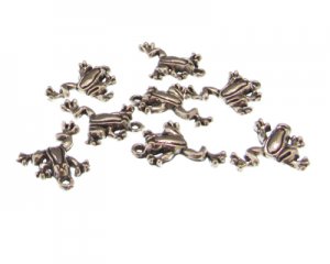 (image for) 18mm Frog Silver Metal Charm, 8 charms