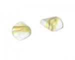 20 x 16mm Yellow/White Swirl Twisted Lampwork Glass Bead, 4 bead 20 x 16mm Yellow/White Swirl Twisted Lampwork Glass Bead, 4 bead