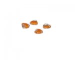 10mm Orange Stripe Pressed Glass Heart Bead, 6 beads 10mm Orange Stripe Pressed Glass Heart Bead, 6 beads