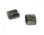 14mm Black Splash Square Handmade Lampwork Glass Bead, 5 beads 14mm Black Splash Square Handmade Lampwork Glass Bead, 5 beads