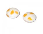 20mm Dark Yellow Dot Flat Round Handmade Lampwork Glass Bead, 4 20mm Dark Yellow Dot Flat Round Handmade Lampwork Glass Bead, 4