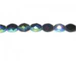 14 x 10mm Black AB Finish Faceted Oval Glass Bead, 12" string 14 x 10mm Black AB Finish Faceted Oval Glass Bead, 12" string