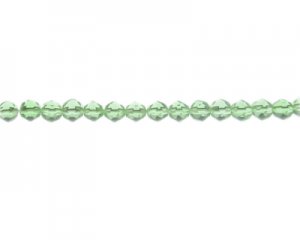 6mm Pale Green Faceted Glass Bead, 2 x 12" strings