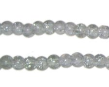 (image for) 6mm Silver Crackle Glass Bead, approx. 74 beads