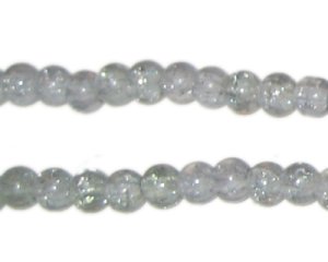 (image for) 6mm Silver Crackle Glass Bead, approx. 74 beads