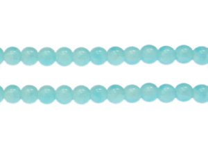 (image for) 8mm Light Blue Gemstone-Style Glass Bead, approx. 37 beads