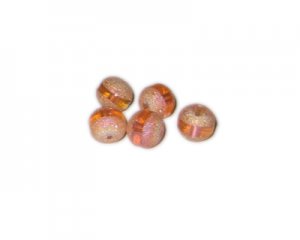 10mm Peach Druzy-Style Electroplated w/ line Bead, approx. 18