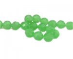 14mm Green Semi-Opaque Faceted Glass Bead, 16" string 14mm Green Semi-Opaque Faceted Glass Bead, 16" string