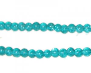 4mm Aqua Crackle Glass Bead, approx. 105 beads