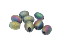 (image for) 16 x 12mm Luster Druzy-Style Glass Oval Bead, 8 beads