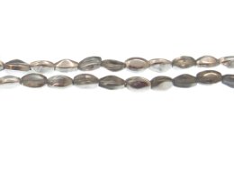 (image for) 8 x 6mm Silver Twisted Oval Glass Bead, 12" string