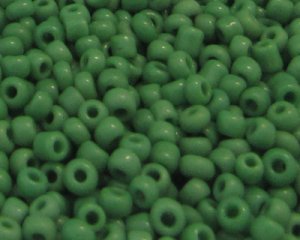 (image for) 11/0 Grass Green Opaque Glass Seed Beads, 1oz. bag