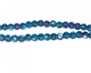 6mm Turquoise Blossom Spray Glass Bead, approx. 48 beads