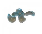 26 x 18mm Silver/Pale Blue Lampwork Twirl Glass Bead, 5 beads 26 x 18mm Silver/Pale Blue Lampwork Twirl Glass Bead, 5 beads